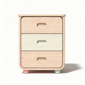Commode en bois de hêtre avec trois tiroirs multicolores 40 x 30 x 50cm