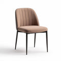 Chaise en tissu beige avec structure en métal noir dimensions 45 x 45 x 85cm