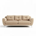 Canapé en tissu beige avec coussins modulables dimensions 200 x 90 x 80cm