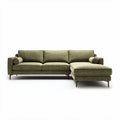 Canapé d'angle en tissu vert dimensions 240 x 90 x 85cm avec accoudoirs