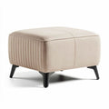 Pouf carré en tissu beige 60 x 60 x 40cm avec pieds en bois noir