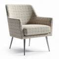 Fauteuil en tissu beige avec structure en métal argenté dimensions 80 x 70 x 80cm