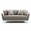 Canape 3 places en tissu gris avec coussins décoratifs dimensions 180 x 85 x 85cm