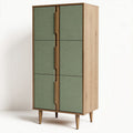 Armoire en bois et tissu vert 80 x 40 x 160cm pour rangement contemporain